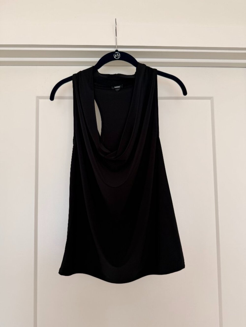 black cowl neck tank